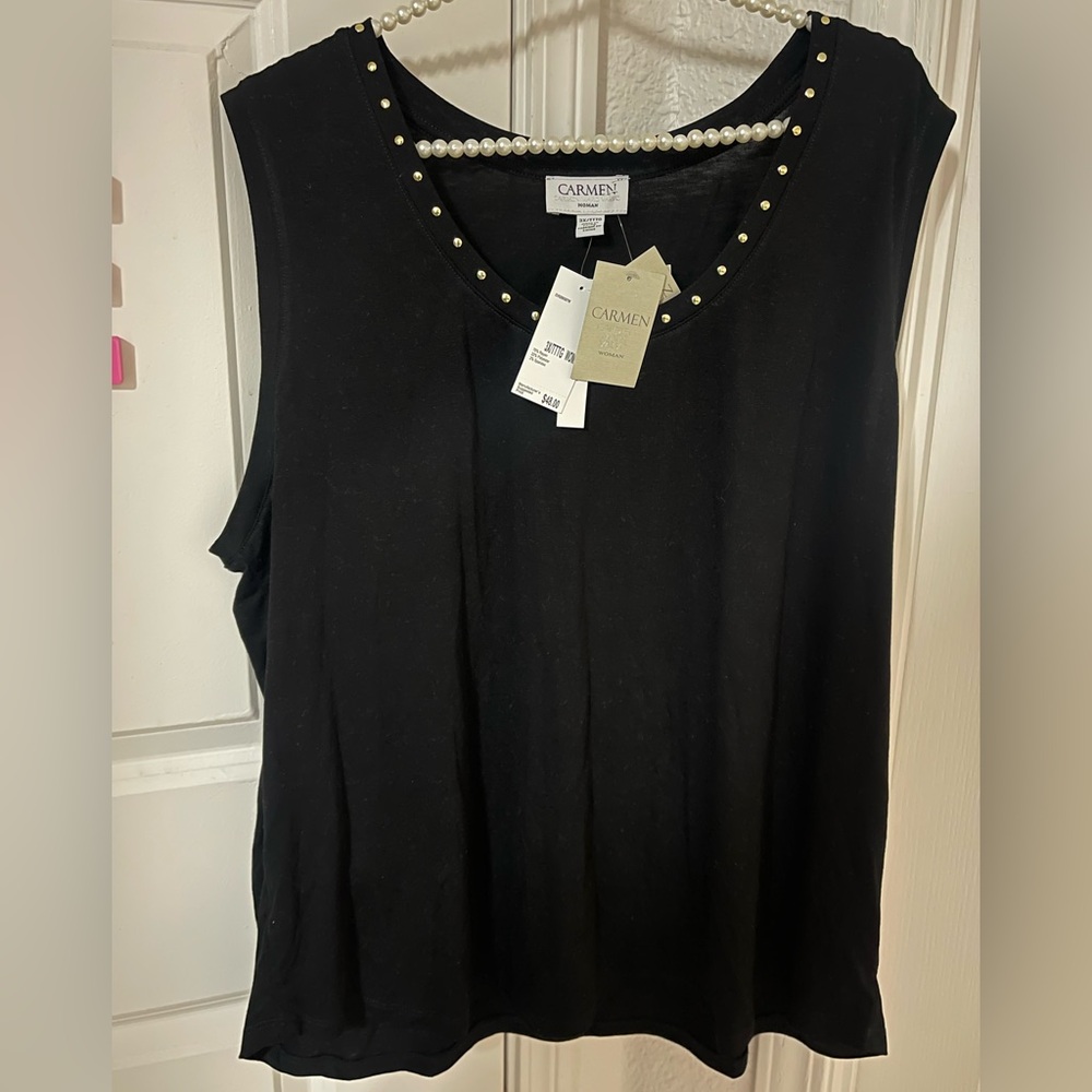 Black Studded Tank Top